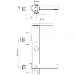 Смеситель для ванны GPD Gildo MBB165-S-R