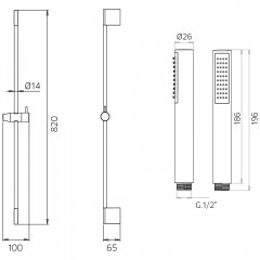 Душевой гарнитур Palazzani Idrotech 9920C410G