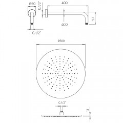 Верхний душ Palazzani Idrotech 9926V710