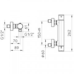 Смеситель для душа Palazzani Digit 96206010 термостат