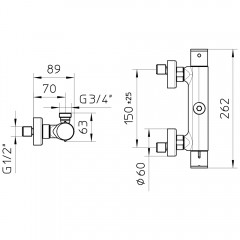 Смеситель для душа Palazzani Digit 96206310 термостат