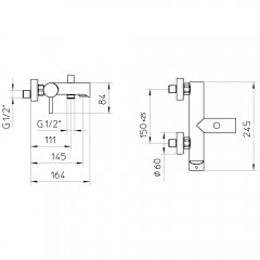 Смеситель для ванны Palazzani Digit 02101510