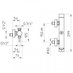 Смеситель для душа Palazzani Mimo 02214310