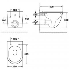 Инсталляция Grohe Rapid SL 38721001 + унитаз OWL Vind Cirkel-H OWLT190302 безободковый с сиденьем