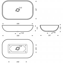 Раковина накладная Sanita Luxe Infinity 60 INFSLWB01