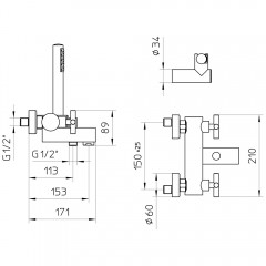 Смеситель для ванны Palazzani Formula 62115810