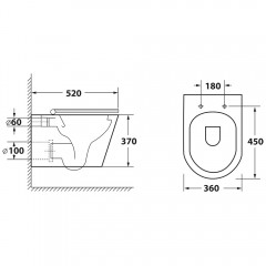 Унитаз подвесной OWL Curve Cirkel-H OWLT190802 безободковый
