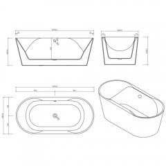 Ванна акриловая BelBagno BB200-1700-800-NERO