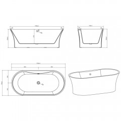 Ванна акриловая BelBagno BB201-1700-800