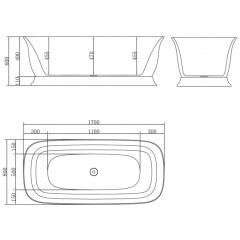 Ванна акриловая BelBagno BB400-1700-800