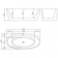Ванна акриловая BelBagno BB404-1700-800
