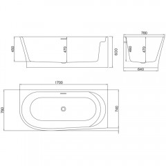 Ванна акриловая BelBagno BB410-1700-780-R