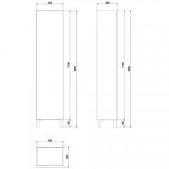 Пенал Cersanit Smart 45 SL-SMA/Wh