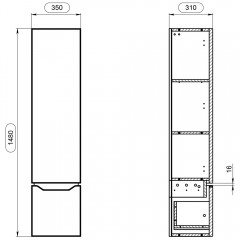 Пенал Cersanit Street Fusion 35 SL-SFU