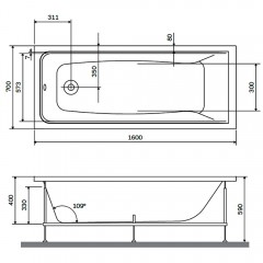 Панель фронтальная для ванны Am.Pm Gem W90A-160-070W-P