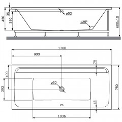 Каркас для ванны Am.Pm Inspire V2.0 W52A-170-075W-R