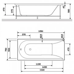 Панель фронтальная для ванны Am.Pm Spirit W72A-170-075W-P2