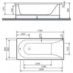 Панель фронтальная для ванны Am.Pm Spirit W72A-180-080W-P2