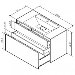 Тумба под раковину Am.Pm Inspire V2.0 100 элегантный серый M50AFHX1003EGM