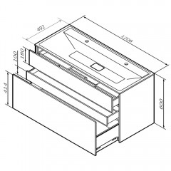 Тумба под раковину Am.Pm Inspire V2.0 120 элегантный серый M50AFHX1203EGM
