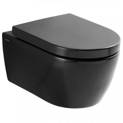 Инсталляция Geberit 458.103.00.1 + унитаз SSWW CT2038 black безободковый с сиденьем