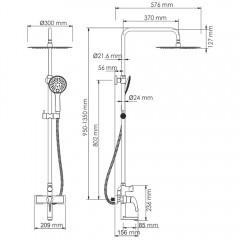 Душевая система WasserKRAFT Sauer A17101