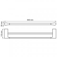 Полотенцедержатель двойной WasserKRAFT Glan K-5140