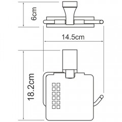 Держатель туалетной бумаги с крышкой WasserKRAFT Lopau K-6025