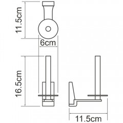 Держатель туалетной бумаги вертикальный WasserKRAFT Lopau K-6097