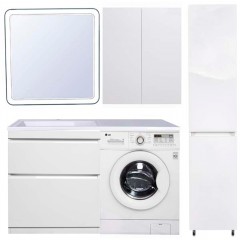 Тумба под раковину Style Line ElFante Даллас 140 напольная белый (2 ящика) СС-00002273