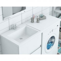 Тумба под раковину Style Line ElFante Даллас 140 напольная белый (2 ящика) СС-00002273