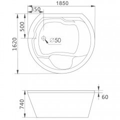 Ванна акриловая Gemy G9053 B