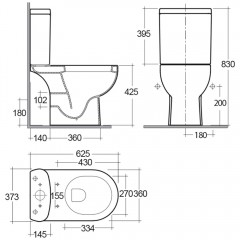 Чаша унитаза-компакта Kerama Marazzi Buongiorno PRO BG.Pro.wc.01