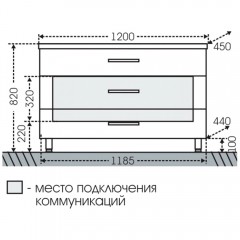 Тумба с раковиной СаНта Виктория new 120 напольная