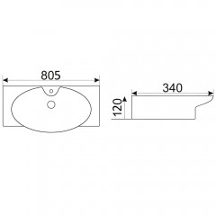 Раковина CeramaLux STR4282B