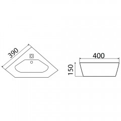 Раковина угловая CeramaLux 7012J