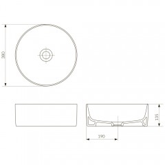 Раковина накладная Cersanit Crea 38 Ring UM-CRE38/1-oc-R