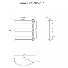 Полотенцесушитель Тругор Приоритет ПМ 3 50 60х40