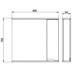 Зеркало-шкаф ASB-Mebel Бари 80-2.2