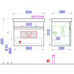 Тумба под раковину Aqwella Smart 60 дуб SRT0106DB