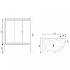 Душевая кабина Royal Bath RB140ALP-T L