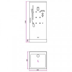 Душевая кабина Bandhours Beta L 90x90