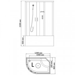 Душевая кабина Bandhours Orion L 120x80