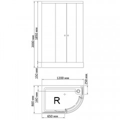Душевой угол Bandhours Alba R 120x80