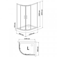 Душевой угол Bandhours Anis 812 L 120x80