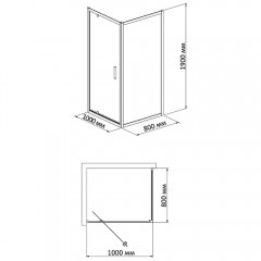Душевое ограждение Bandhours Frenk/Side-Glass 810 100x80