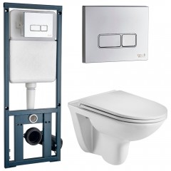 Инсталляция WeltWasser Marberg 410 SE + унитаз WeltWasser Baarbach 004 GL-WT безободковый с сиденьем