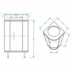 Тумба с раковиной Stella Polar Концепт 30 угловая