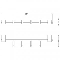 Планка с 4-мя крючками Zeegres Z.Cub 21118014