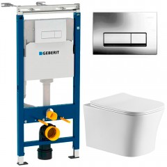 Инсталляция Geberit Duofix 458.125.21.1 + унитаз Cerutti Marmolada aria 2618E безободковый с сиденьем